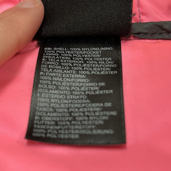 The North Face Thermoball Jacket Girls Small 7/8 Gray Pink Quilted Puffer - Picture 10 of 12